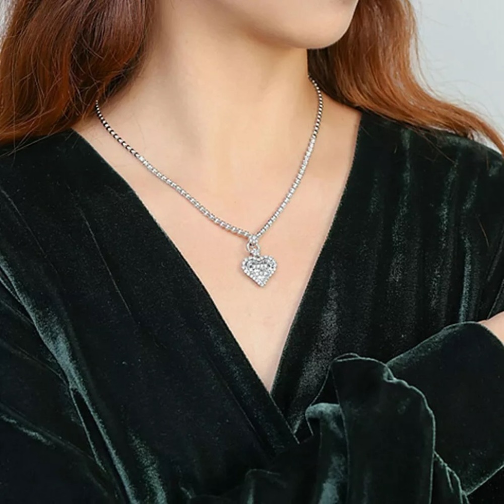 Heart Of The Deal 925 Silver Pendant W White Sapphire - Picture 12 of 15